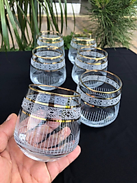 6'LI LAV 361 BARDAK GRAVÜR 3 ÇİZGİ ALTIN GÜNEŞ