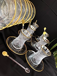 24 PARÇA İKRAM SETİ GRAVÜR SARI NEBULA