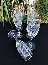 6'LI LAV MİS 535 AYAKLI BARDAK GRAVÜR  3 ÇİZGİ ALTIN VRSC