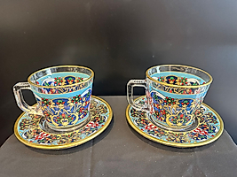 4 parça Fincan Seti  kilim desen ( 2 Kişilik)