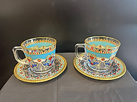 4 parça Fincan Seti  kilim desen ( 2 Kişilik)