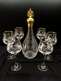 7 Parça Şişe Takımı  Gravür Feza  Ağız Soğuk Boya