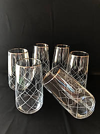 6'LI LAV 376  MEŞRUBAT BARDAĞI GRAVÜR PLATİN KAPİTONE