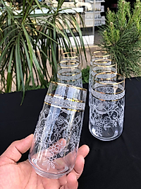 6'LI LAV 376 MEŞRUBAT BARDAĞI GRAVÜR SALKIM 3 ÇİZGİ