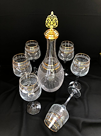 7 Parça Şişe Takımı GravürBant 3 çizgi Vrsc