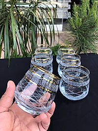 6'LI LAV 361 BARDAK GRAVÜR 3 ÇİZGİ ALTIN KAPİTONE