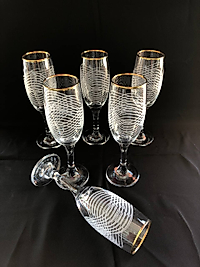 6'LI LAV MİS 535 AYAKLI BARDAK GRAVÜR ALTIN NEBULA