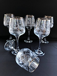 6'LI LAV 558 AYAKLI BARDAK GRAVÜR PLATİN FEZA