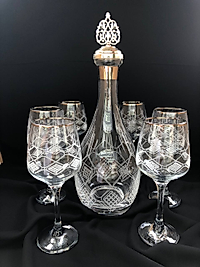 7 Parça Su Seti Gravür Feza Ağız Platin