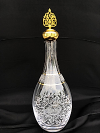 Tekli Kapaklı Şişe Gravür 3 çizgi Altın Zincir