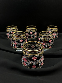 6'Li Kahve Yanı Bardağı Siyah Kilim