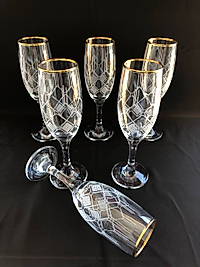 6'LI LAV MİS 535 AYAKLI BARDAK GRAVÜR ALTIN FEZA