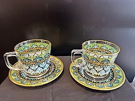 4 parça Fincan Seti  kilim desen ( 2 Kişilik)