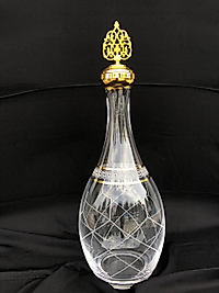 Tekli Kapaklı Şişe Gravür 3 Çizgi Altın Kapitone