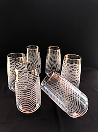 6'LI LAV 376  MEŞRUBAT BARDAĞI GRAVÜR  PLATİN NEBULA