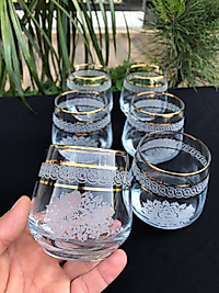 6'LI LAV 361 BARDAK GRAVÜR 3 ÇİZGİ ALTIN ZİNCİR