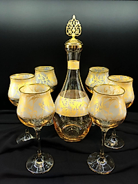 7 Parça Şişe Takımı Mat Saraylı Ağız Soğuk Boya