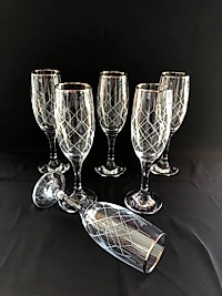 6'LI LAV MİS 535 AYAKLI BARDAK GRAVÜR PLATİN KAPİTONE