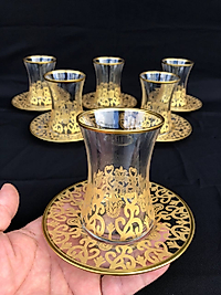 12 PARÇA ÇAYELİ ÇAY SETİ  SARI LALE