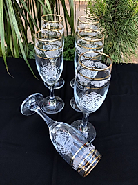 6'LI LAV MİS 535 AYAKLI BARDAK GRAVÜR  3 ÇİZGİ ALTIN SARKIT