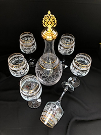 7 Parça Şişe Takımı GravürBant 3 çizgi Salkım