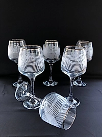 6'LI LAV 558 AYAKLI BARDAK GRAVÜR PLATİN NEBULA