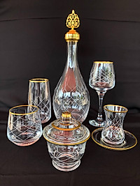 31 Parça Çeyiz seti Gravür Kapitone Sarı Ağız Soğuk Boya  (+ Şekerlik Hediyeli)