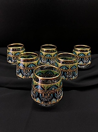 6'Li Kahve Yanı Bardağı  Kilim Yeşil